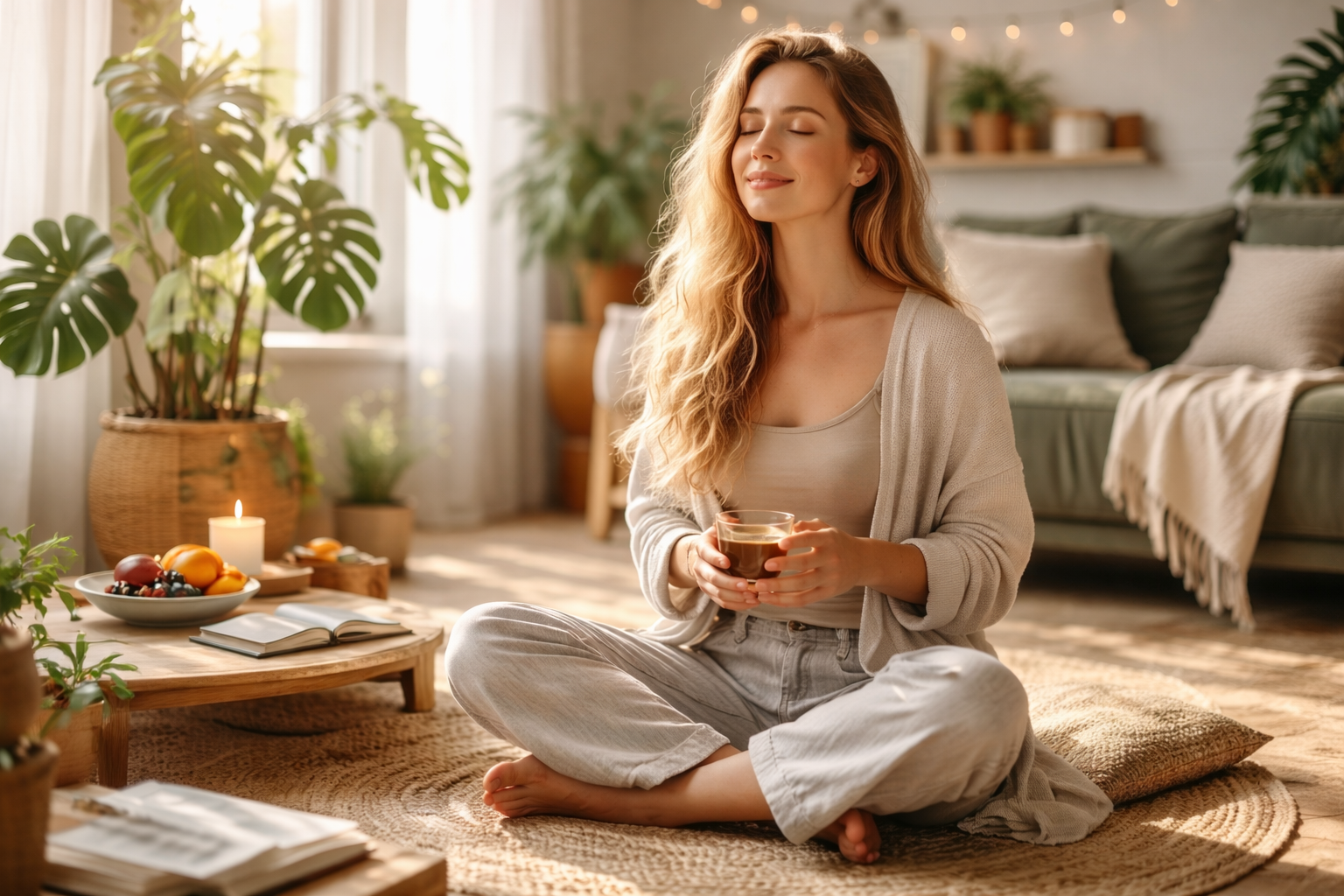Stil de viață echilibrat în 2026 – moment de relaxare și mindfulness acasă